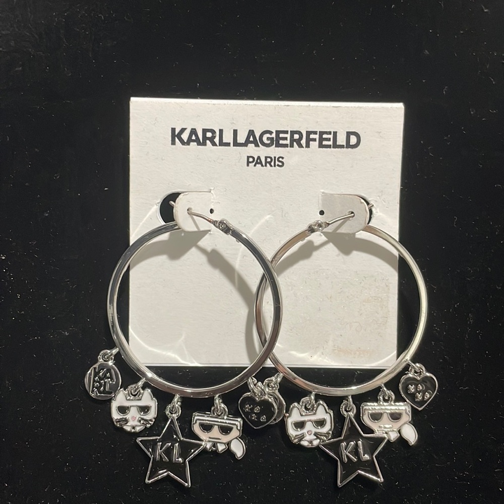 Karllagerfeld Paris Cat Hoop Earrings